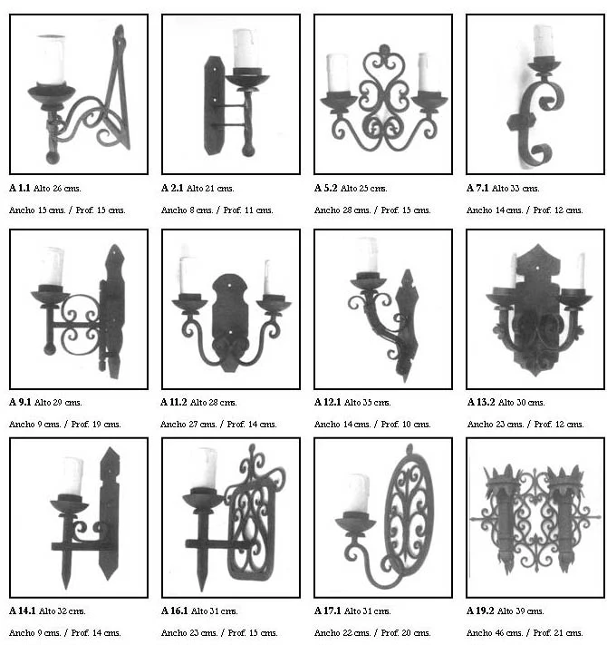 Catálogo original de apliques de fierro Mantelli